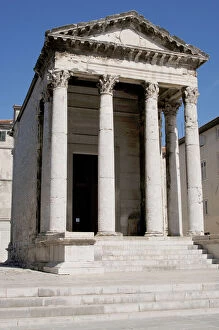 Images Dated 8th August 2011: Roman Art. Croatia. Temple of Augustus
