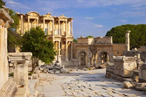 Ruins of the Library of Celsus in ancient
