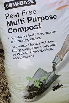 Sack Prints: Sack of peat free multi purpose compost, Cotswolds, UK
