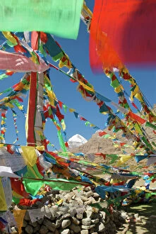 Buddhism Gallery: Sacred Mt Kailash and prayer flags