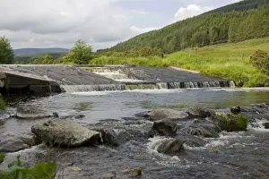 Borders Prints: Salmon ladder on Leithen Water near Peebles Scottish Borders UK