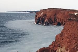 Images Dated 12th March 2008: Sandstone Cliffs Island of Cap aux Meules, Magdalen Islands Canada