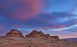 Sandstone formations at sunset near Page