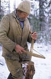 Selkup Man (North Siberia minority) shows work