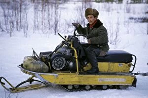 Selkup on snow-bike, North Siberia