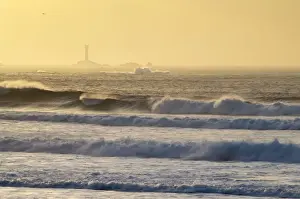 Orange Prints: Sennen - sunset - Longships lighthouse - Cornwall - UK