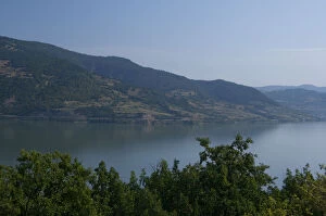 Serbia, Donji Milanovac. Hillside view of
