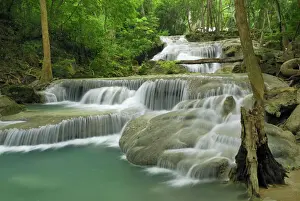 Seven Step Waterfall - monsoon forest Erawan N. P. Thailand