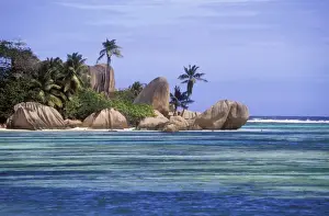 La Digue Prints: Seychelles Anse Source D'Argent beach, in La Digue