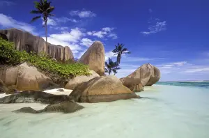 La Digue Prints: Seychelles Anse Source D'Argent beach, in La Digue