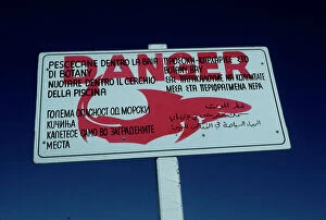 Protection Collection: Shark warning sign - these signs are off most swimming beaches