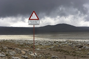 Sign giving information on the Ethiopian Wolf / Abyssinian Wolf / Simien Jackal / Simien fox Sign giving information on the Ethiopian Wolf / Abyssinian Wolf / Simien Jackal / Simien fox