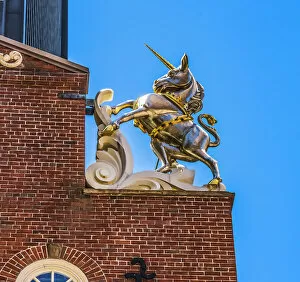 Boston Gallery: Silver British Unicorn Faneuil Meeting Hall, Freedom