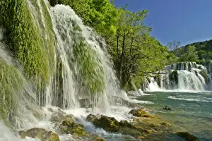 Calc Sinter Prints: Skradinski buk waterfall lowest step of skradinski buk waterfall and pool Krka National Park