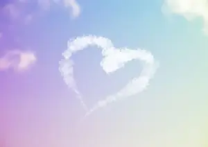 Copyspace Prints: Sky Writing - heart written in the sky against clouds