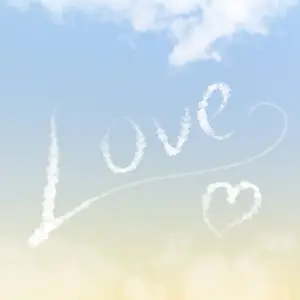 Sky writing - Love - written in the clouds Digital Manipulation