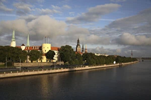 The skyline of Historic Center of Riga with
