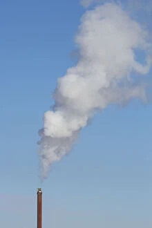 Pollution Gallery: Smoking chimney stack - Dalarna, Sweden