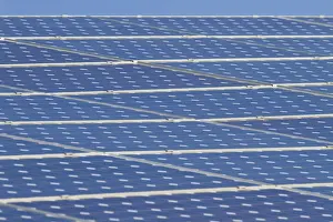 Alternative Energy Prints: Solar Panels - A roof covered with photovoltaic solar panels. England, UK