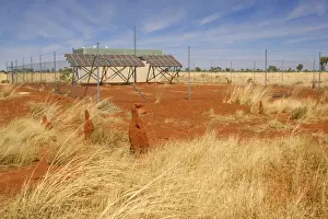 Power Station Prints: solar power station - a typical power station fed by solar panels in Australia's outback