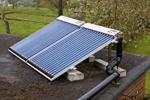 House Prints: Solar thermal installation Bauer OPC 15 evacuated tubes on roof Bewdley UK