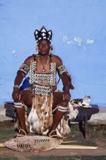 SOUTH AFRICA - Zulu traditional healer, in traditional