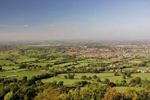 Towns Collection: Southern edge of Cheltenham spreading into greenbelt countryside as seen from top of Leckhampton