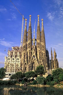 Spain, Barcelona. Sagrada Familia Cathedral