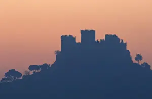 Castles Prints: Spain - The impressive eighth-century castle of Almodovar del Rio perches high above the Guadalquivir river valley;