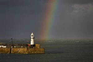 St Ives Pier with Rainbow - Cornwall - UK