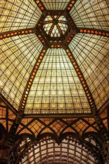 Window Prints: Stained glass ceiling inside Ferenciek Tere (Square of the Franciscans)