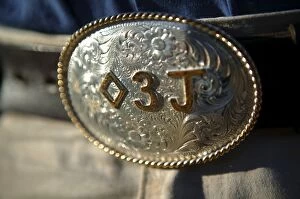 Images Dated 20th September 2004: Stockmans ornate belt buckle decorated with