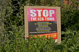 Stop Prints: Stop eco new town posters Long Marston near Stratford UK