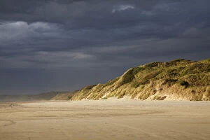 Dune Gallery: Storm Clouds Approaching Ocean Beach, Strahan