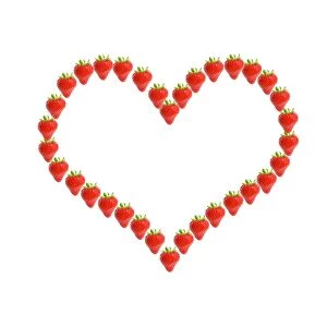 Images Dated 7th October 2010: Strawberries - heart shape frame