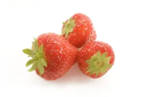 Strawberry Prints: Strawberries - three in studio