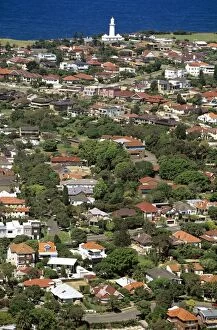 Images Dated 14th January 2009: Suburb of Vaucluse aerial, with Macquarie Lighthouse beyond, Sydney, New South Wales
