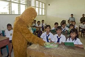 Images Dated 6th June 2010: Sumatran Orangutan Society presentation at local school