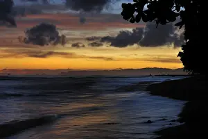 Celebes Prints: Sunrise on beach with black sand - Tangkoko Nature Reserve - North Sulawesi - Indonesia