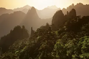 Sunrise over ‘North Sea of Clouds, Mt Huangshan - The Yellow Mountains Anhui Province, China JPF38288