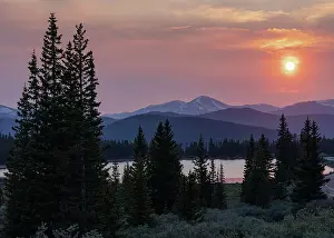 Historic Prints: Sunset on Echo Lake, Mount Evans Scenic and Historic Byway, Colorado Date: 15-06-2021