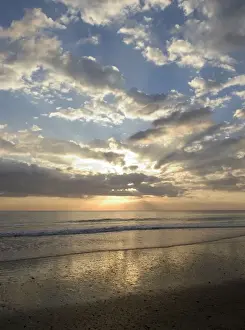 Sunset & evening light over Spain's Atlantic coast-line. Part of Donana National Park, which enjoys 40 km of unspoilt, protected beaches