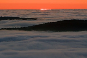 Images Dated 24th December 2006: Sunset - over Meissner Hills Meissner nature park, north Hessen, Germany