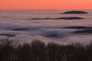 Images Dated 24th December 2006: Sunset - over Meissner Hills Meissner nature park, north Hessen, Germany
