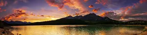 Sunset at Patricia Lake, Jasper National Park, Alberta, Canada. Date: 25-05-2021