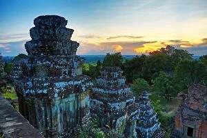 Angkor Gallery: Sunset at Phnom Bakheng Temple, Angkor , Siem Reap, Camb