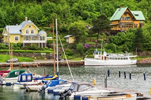 Images Dated 12th January 2020: Sweden, Bohuslan, Gustavsberg, Sweden's Oldest Resort, waterfront view Date: 01-06-2019