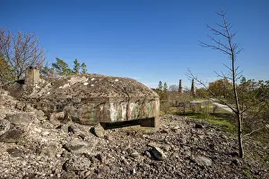 Sweden, Gotland Island, Bungenas, former chalk mine and military base, now an exclusive vacation development and nature preserve, former military bunker Date: 15-05-2019
