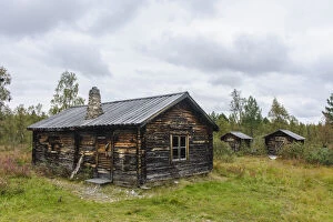 Sweden, Norrbotten. Old farm house along