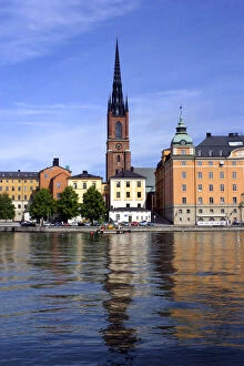 Sweden, Stockholm. A spire of the cityscape